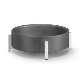 Zack Centro Perto Hormigón y Acero Inoxidable Diámetro 26 cm Altura 8,9 cm